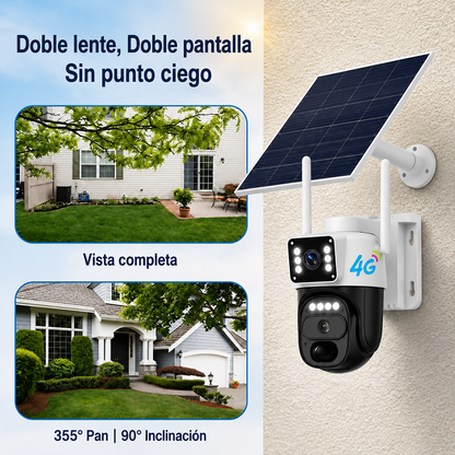 Cámara de Seguridad Solar 4G 360° con Vigilancia sin WiFi