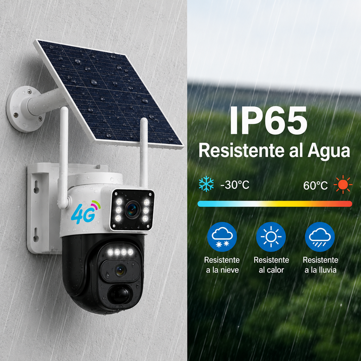Cámara de Seguridad Solar 4G 360° con Vigilancia sin WiFi