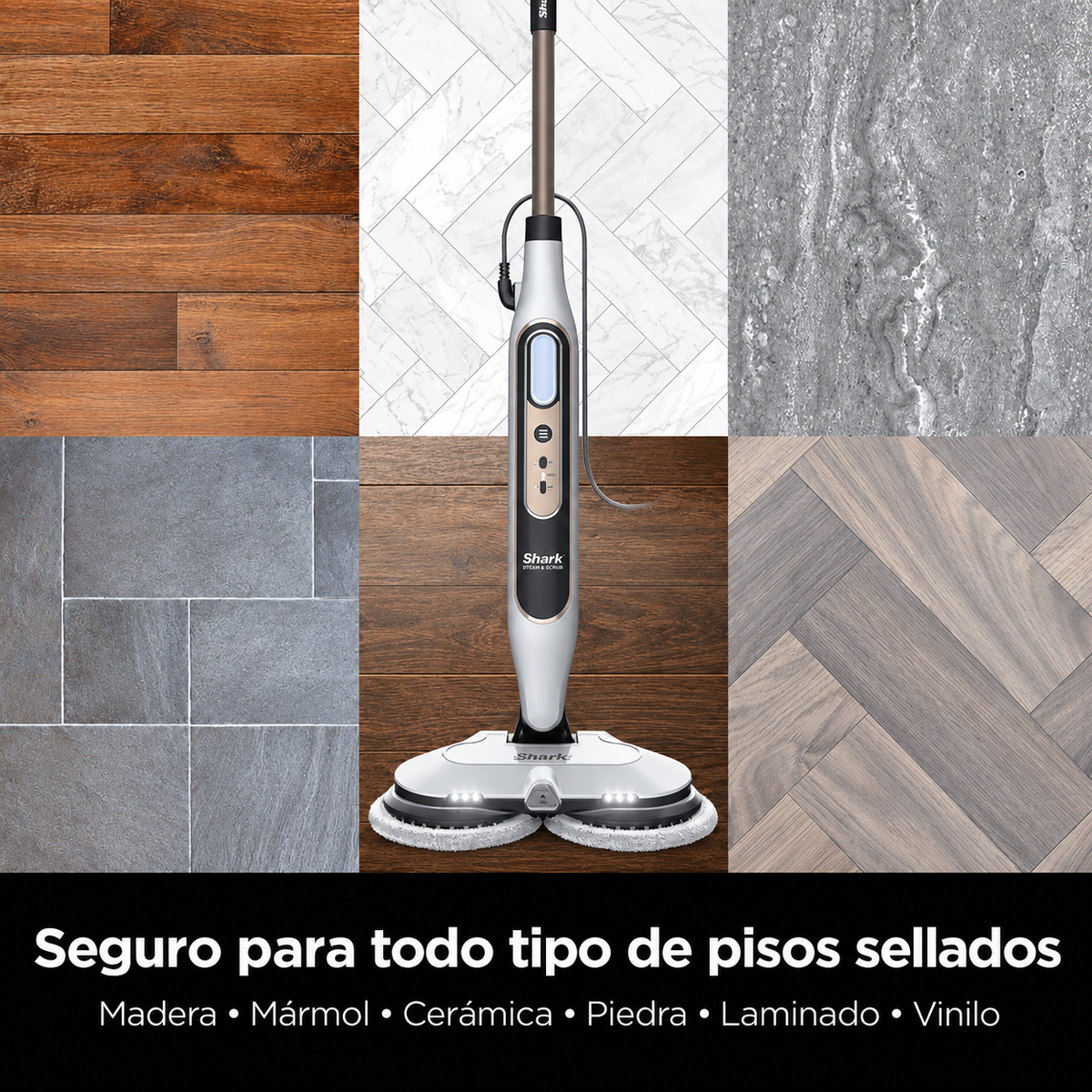 Mopa Multifuncional Trapeador a Vapor SharkPower | Limpieza Profunda de Pisos