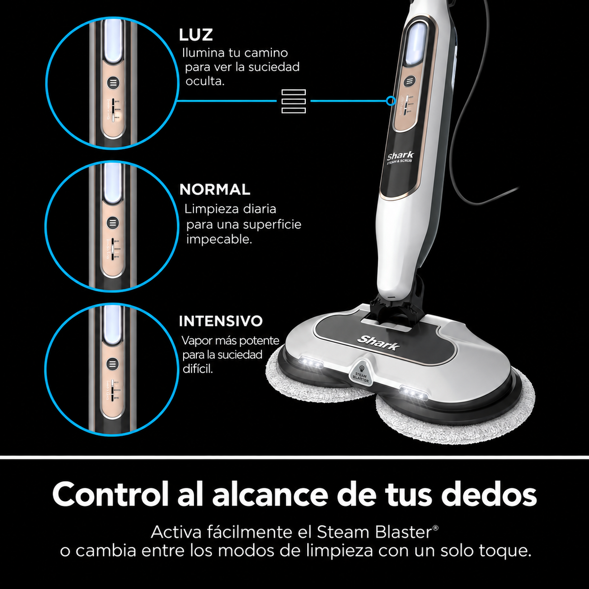 Mopa Multifuncional Trapeador a Vapor SharkPower | Limpieza Profunda de Pisos