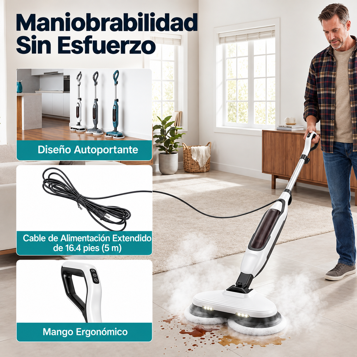 Mopa Limpiador Rociador Trapeador Sweetcrispy | Doble Cabezal para Limpieza Profunda
