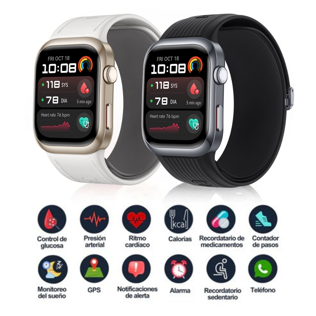 SmartWatch T500 | Reloj Inteligente para Medir Azúcar en la Sangre